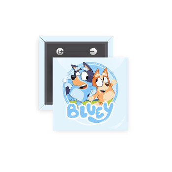 Bluey dog, Κονκάρδα παραμάνα τετράγωνη 5x5cm
