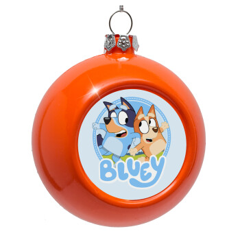 Bluey dog, Orange Christmas tree ornament bauble 8cm