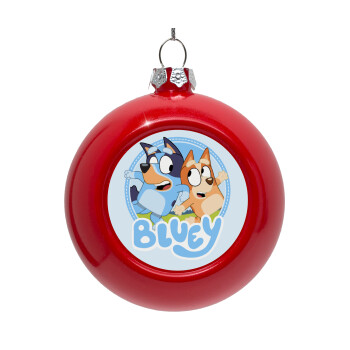 Bluey dog, Red Christmas tree ornament bauble 8cm