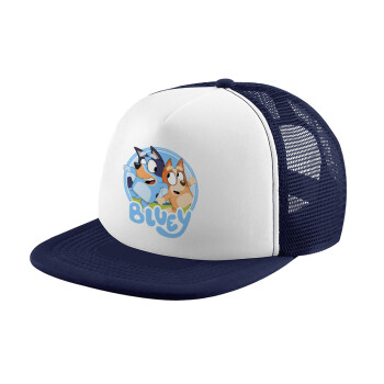 Bluey dog, Καπέλο παιδικό Soft Trucker με Δίχτυ ΜΠΛΕ ΣΚΟΥΡΟ/ΛΕΥΚΟ (POLYESTER, ΠΑΙΔΙΚΟ, ONE SIZE)