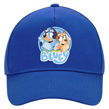 Bluey dog, Ultimate Adult Hat BLUE, (100% COTTON DRILL, ADULT, UNISEX, ONE SIZE)