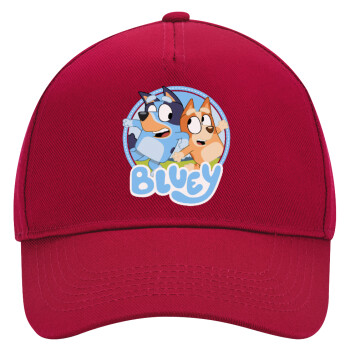 Bluey dog, Adult Ultimate Hat RED, (100% COTTON DRILL, ADULT, UNISEX, ONE SIZE)