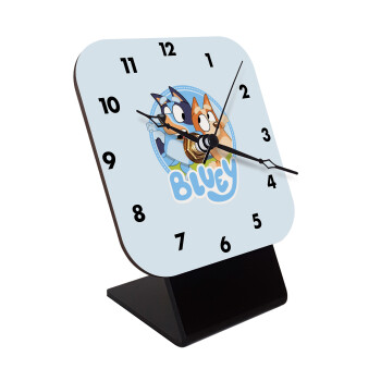 Bluey dog, Quartz Wooden table clock with hands (10cm)