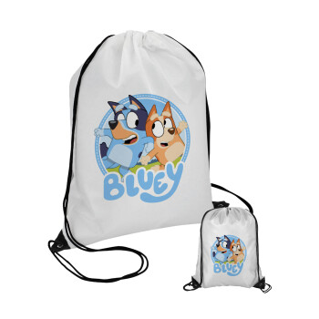 Bluey dog, Pouch bag with black cords (1 piece)