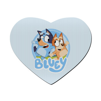 Bluey dog, Mousepad καρδιά 23x20cm