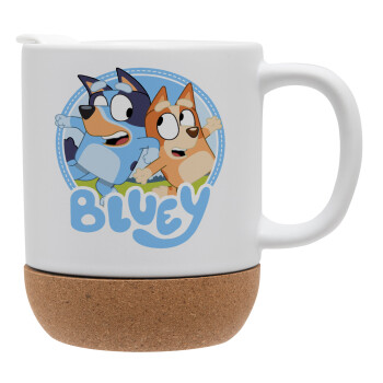 Bluey dog, Ceramic coffee mug Cork (MAT), 330ml (1pcs)