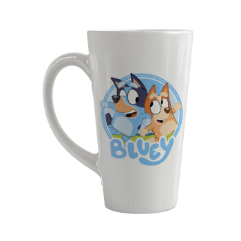 Bluey dog, Κούπα κωνική Latte Μεγάλη, κεραμική, 450ml