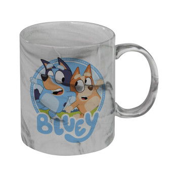 Bluey dog, Mug ceramic marble style, 330ml