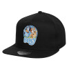 Children's Flat Snapback Hat, Black (100% COTTON, CHILD, UNISEX, ONE SIZE)