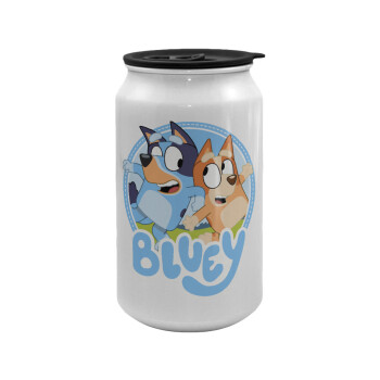 Bluey dog, Κούπα ταξιδιού μεταλλική με καπάκι (tin-can) 500ml