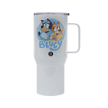 Bluey dog, Mega Stainless steel Tumbler with lid, double wall 750L