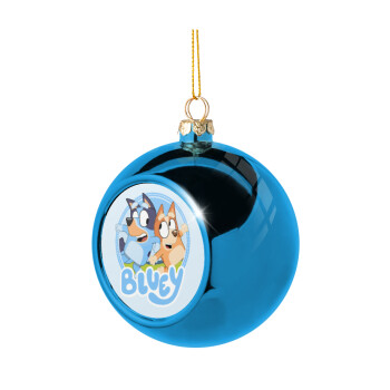 Bluey dog, Blue Christmas tree ball ornament 8cm