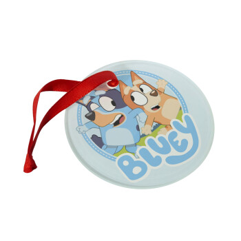 Bluey dog, Christmas ornament glass 9cm