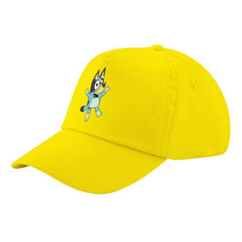 The Bluey, Child's Baseball Cap, 100% Cotton Twill, Yellow (COTTON, CHILD, UNISEX, ONE SIZE)