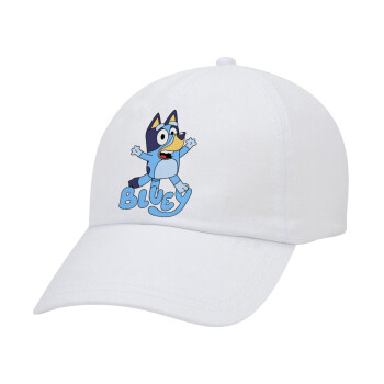 The Bluey, Adult Baseball Cap White 5-panel (POLYESTER, ADULT, UNISEX, ONE SIZE)