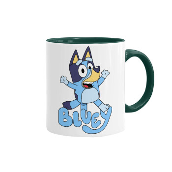 The Bluey, Mug colored green, ceramic, 330ml