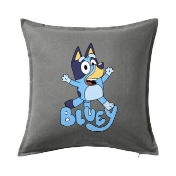 The Bluey, Μαξιλάρι καναπέ Γκρι 100% βαμβάκι, περιέχεται το γέμισμα (50x50cm)