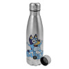 Metallic water bottle, stainless steel, 750ml