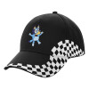 Adult Ultimate BLACK RACING Cap, (100% COTTON DRILL, ADULT, UNISEX, ONE SIZE)