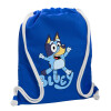 Backpack pouch GYMBAG Blue, with pocket (40x48cm) & thick cords