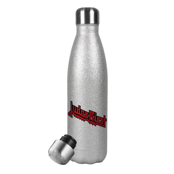 Judas Priest, Metallic Glitter Silver Thermos Flask (Stainless steel), double-walled, 500ml