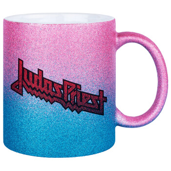 Judas Priest, Κούπα Χρυσή/Μπλε Glitter, κεραμική, 330ml