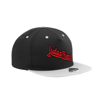 Judas Priest, Adult Flat Snapback Hat Black/Grey, (100% COTTON TWILL, ADULT, UNISEX, ONE SIZE)