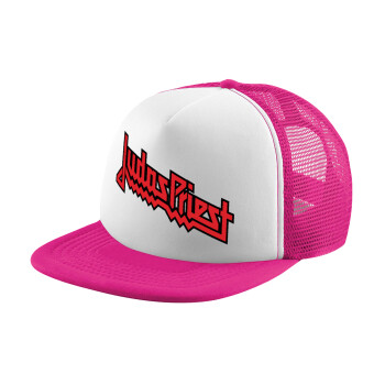 Judas Priest, Καπέλο παιδικό Soft Trucker με Δίχτυ ΡΟΖ/ΛΕΥΚΟ (POLYESTER, ΠΑΙΔΙΚΟ, ONE SIZE)