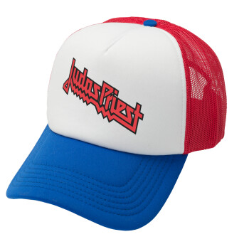 Judas Priest, Καπέλο Ενηλίκων Soft Trucker με Δίχτυ Red/Blue/White (POLYESTER, ΕΝΗΛΙΚΩΝ, UNISEX, ONE SIZE)