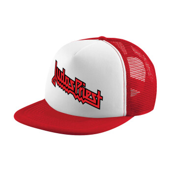 Judas Priest, Καπέλο παιδικό Soft Trucker με Δίχτυ ΚΟΚΚΙΝΟ/ΛΕΥΚΟ (POLYESTER, ΠΑΙΔΙΚΟ, ONE SIZE)