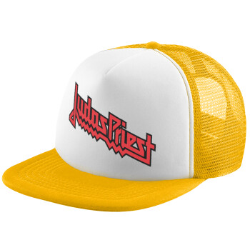 Judas Priest, Καπέλο Ενηλίκων Soft Trucker με Δίχτυ Κίτρινο/White (POLYESTER, ΕΝΗΛΙΚΩΝ, UNISEX, ONE SIZE)