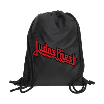 Judas Priest, Backpack pouch GYMBAG Black, with pocket (40x48cm) & thick cords