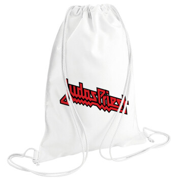 Judas Priest, Backpack pouch GYMBAG white (28x40cm)