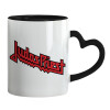 Mug heart black handle, ceramic, 330ml