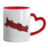 Mug heart red handle, ceramic, 330ml