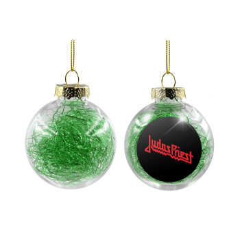 Judas Priest, Χριστουγεννιάτικη μπάλα δένδρου διάφανη με πράσινο γέμισμα 8cm