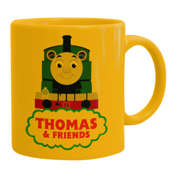 Τόμας το τρενάκι, Ceramic coffee mug yellow, 330ml (1pcs)