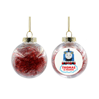 Τόμας το τρενάκι, Transparent Christmas tree ball ornament with red filling 8cm