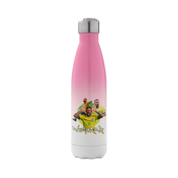 Neymar JR, Metal mug thermos Pink/White (Stainless steel), double wall, 500ml