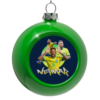 Neymar JR, Green Christmas tree ornament bauble 8cm