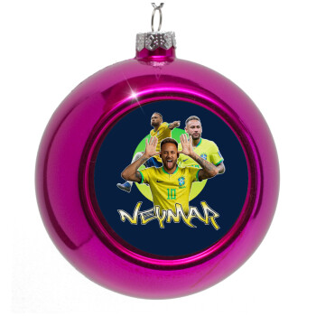 Neymar JR, Purple Christmas tree ornament bauble 8cm