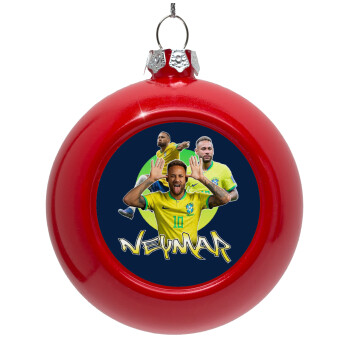 Neymar JR, Red Christmas tree ornament bauble 8cm