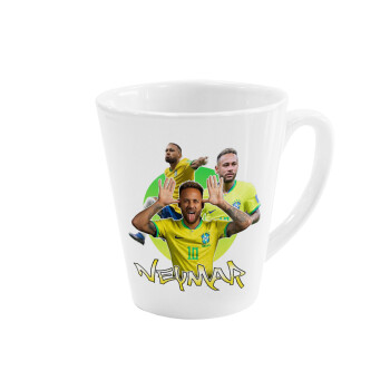 Neymar JR, Κούπα κωνική Latte Λευκή, κεραμική, 300ml