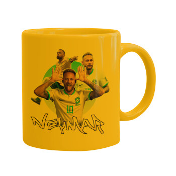 Neymar JR, Ceramic coffee mug yellow, 330ml