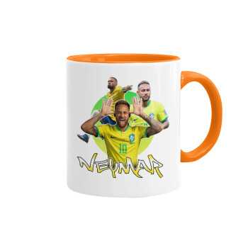 Neymar JR, Mug colored orange, ceramic, 330ml