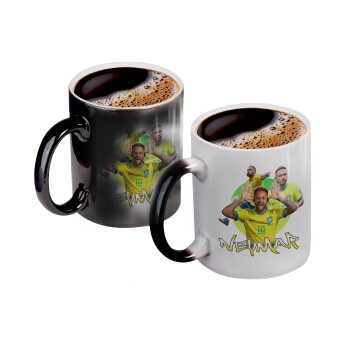 Neymar JR, Color changing magic Mug, ceramic, 330ml when adding hot liquid inside, the black colour desappears (1 pcs)