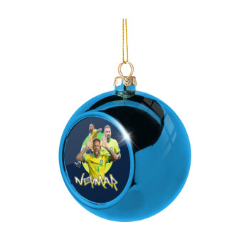 Neymar JR, Blue Christmas tree ball ornament 8cm