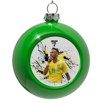 Neymar JR, Green Christmas tree ornament bauble 8cm