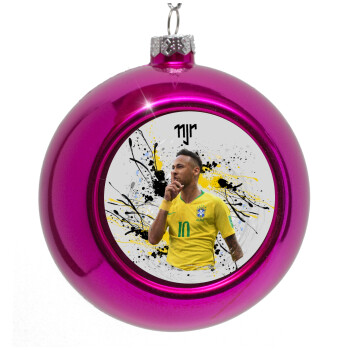 Neymar JR, Purple Christmas tree ornament bauble 8cm