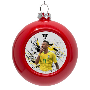 Neymar JR, Red Christmas tree ornament bauble 8cm